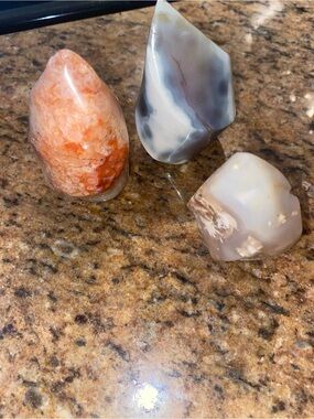 Polished Orange and Gray Decorative Agate Stone Set - Home Accents